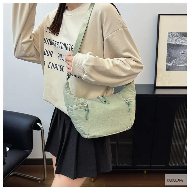 Women's Beige Crossbody Shoulder Bag with Zip Closure — feature 23