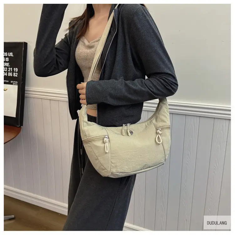 Women's Beige Crossbody Shoulder Bag with Zip Closure — feature 26