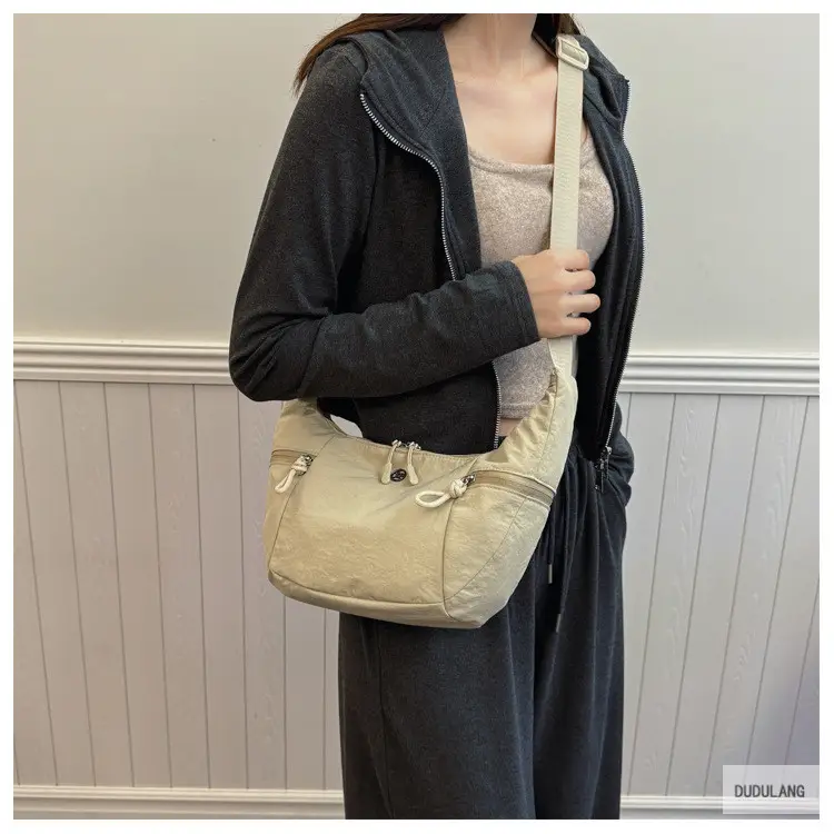 Women's Beige Crossbody Shoulder Bag with Zip Closure — feature 27