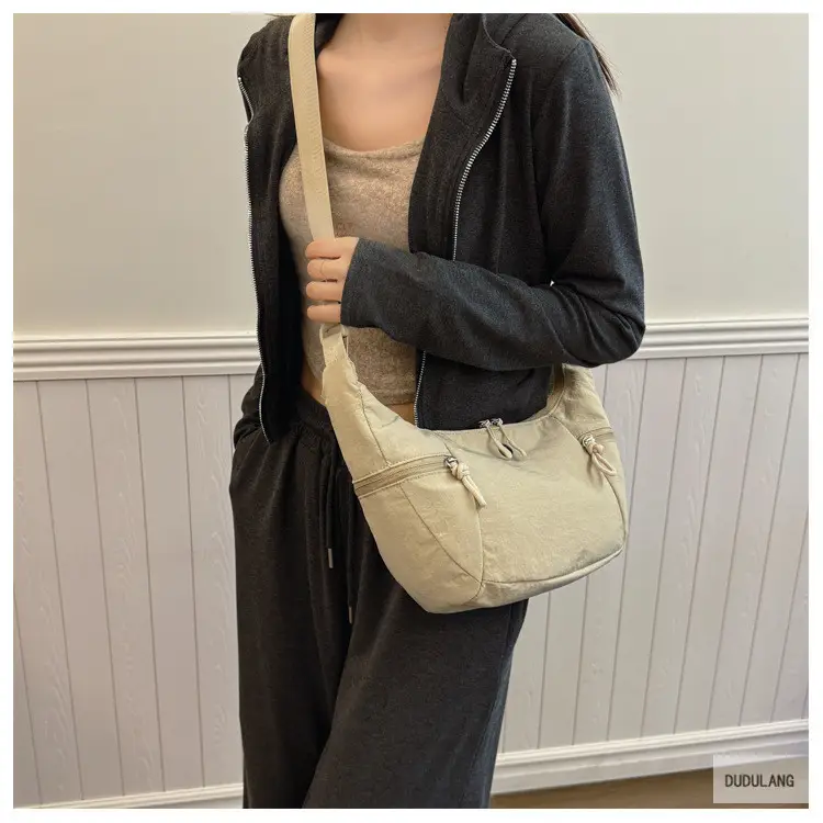 Women's Beige Crossbody Shoulder Bag with Zip Closure — feature 28