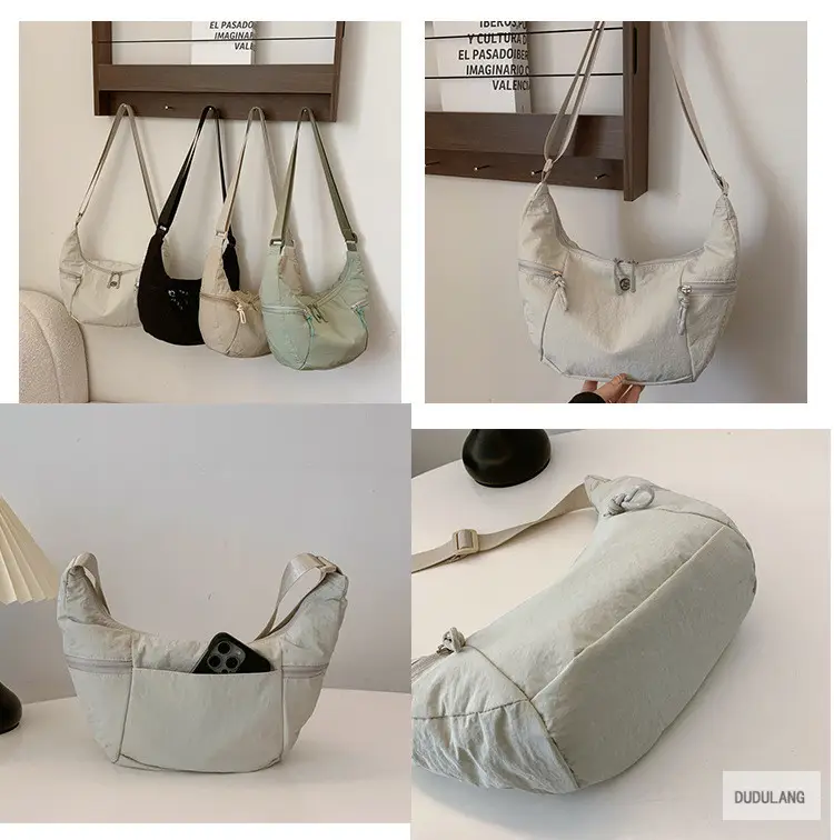 Women's Beige Crossbody Shoulder Bag with Zip Closure — feature 8