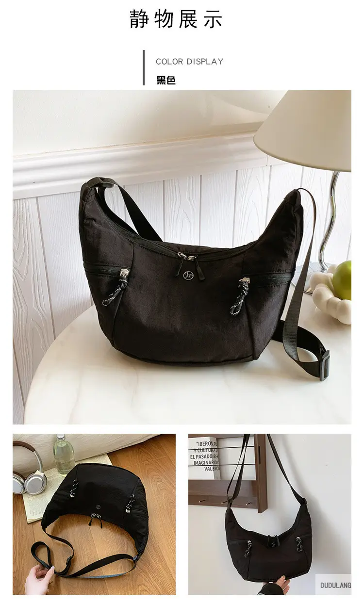 Women's Beige Crossbody Shoulder Bag with Zip Closure — feature 9