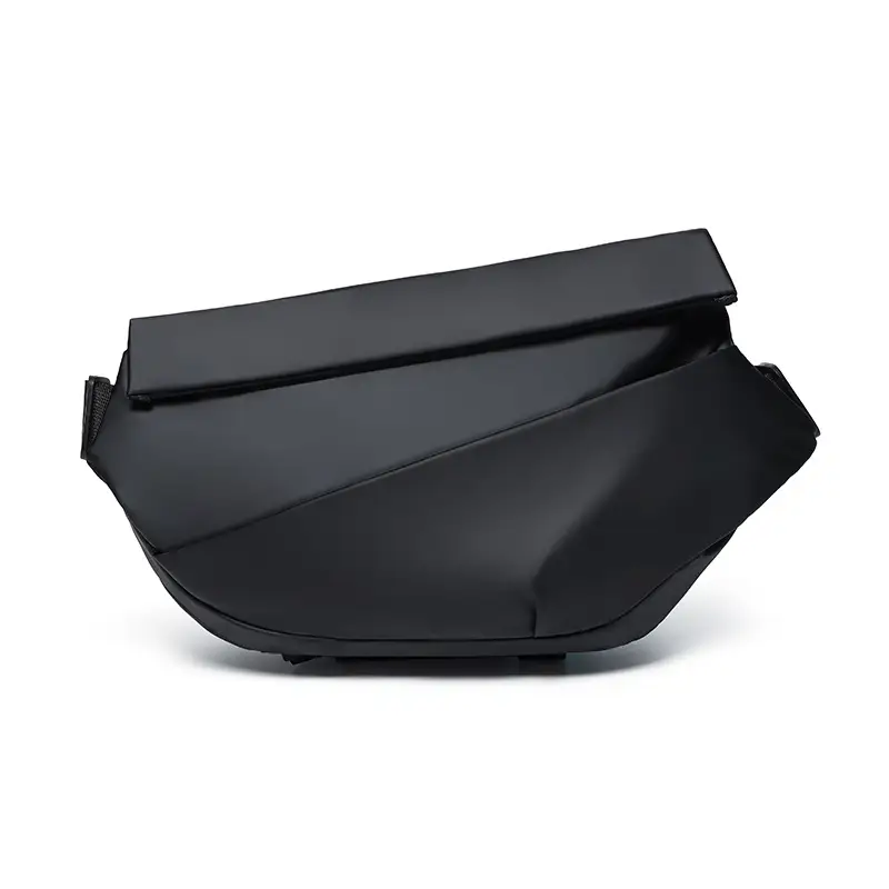 Men's Black Solid Crossbody Bag Casual Commuting Shoulder Bag - Image 8