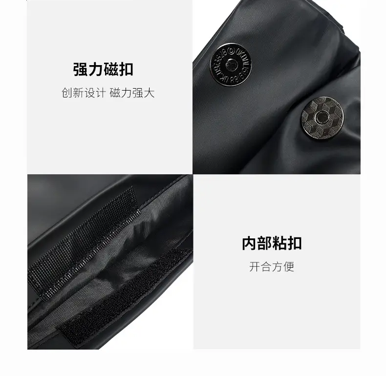 Men's Black Solid Crossbody Bag Casual Commuting Shoulder Bag — feature 16