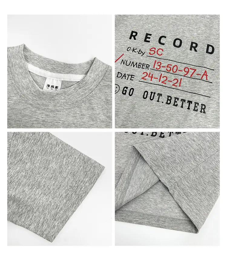 Haima Boys 2026 Cotton T-Shirt Blue Letter Print — feature 5