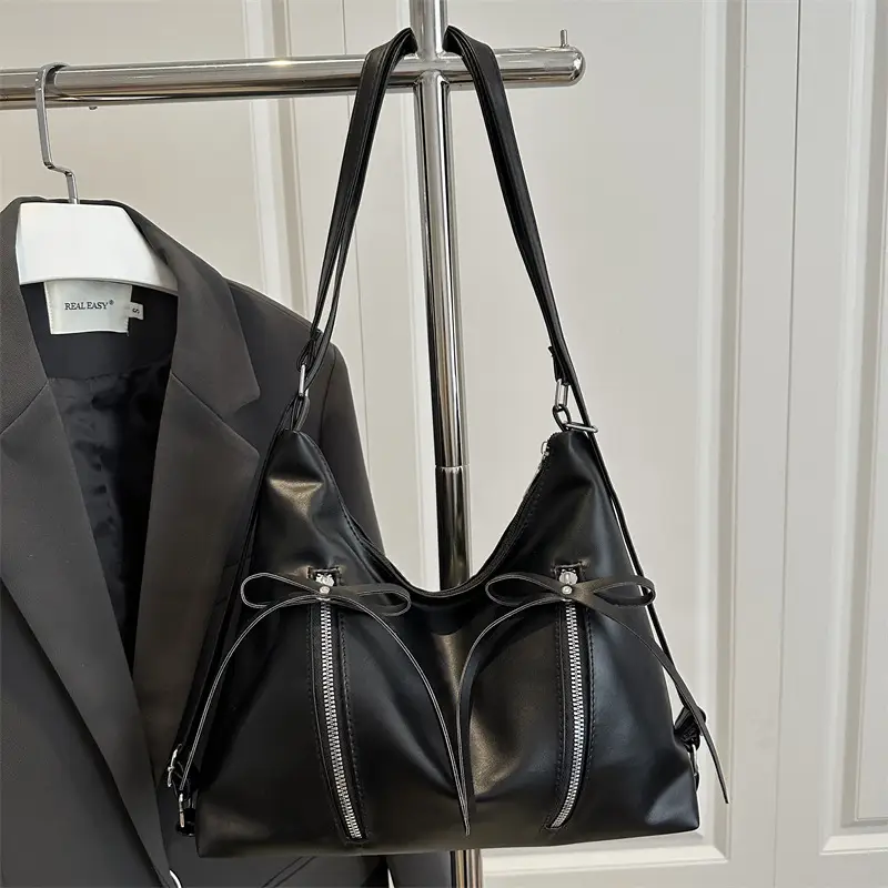 2025 New Spring Bow Decoration Bag Women Fashion South Korea Tote Bag Casual Large Capacity Shoulder Bag - Image 9