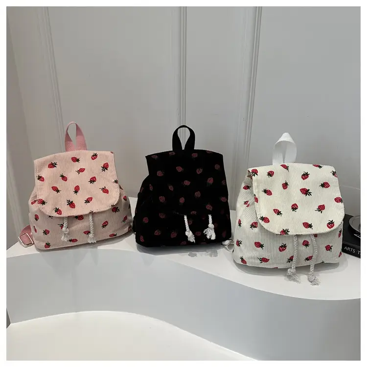 Strawberry Printed Shoulder Bag with Tassel Decor — feature 20