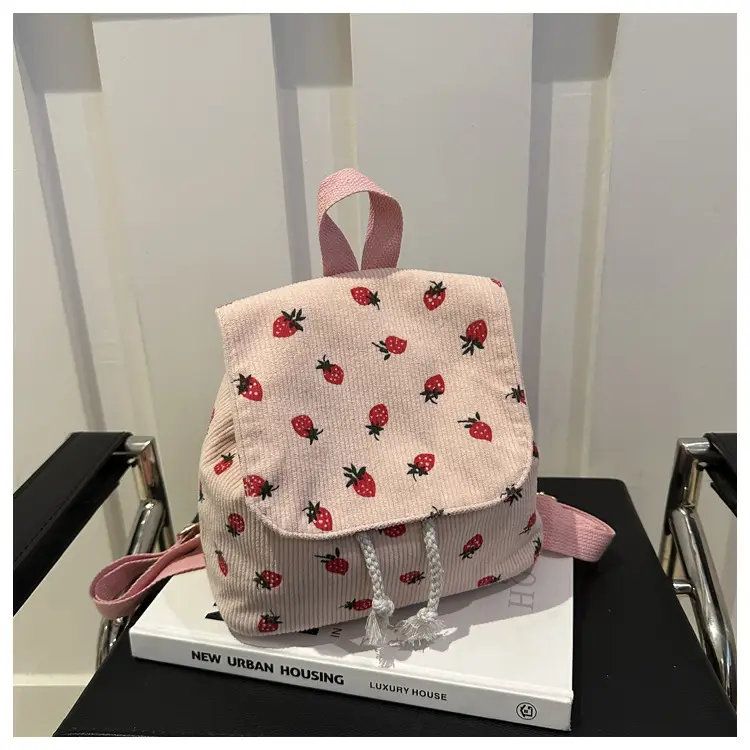 Strawberry Printed Shoulder Bag with Tassel Decor — feature 24