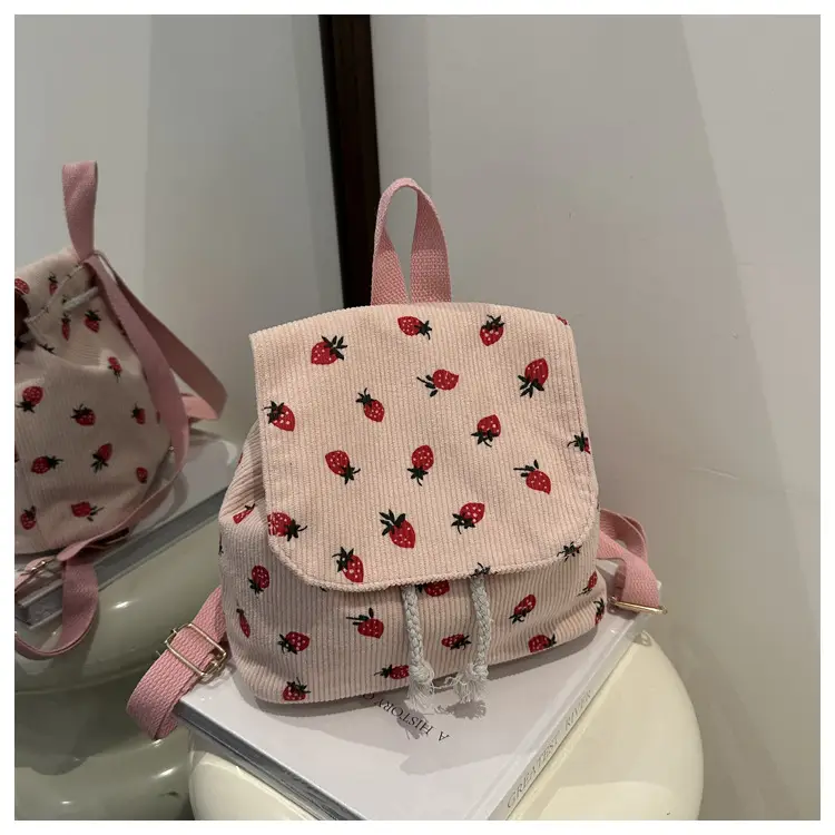 Strawberry Printed Shoulder Bag with Tassel Decor — feature 26