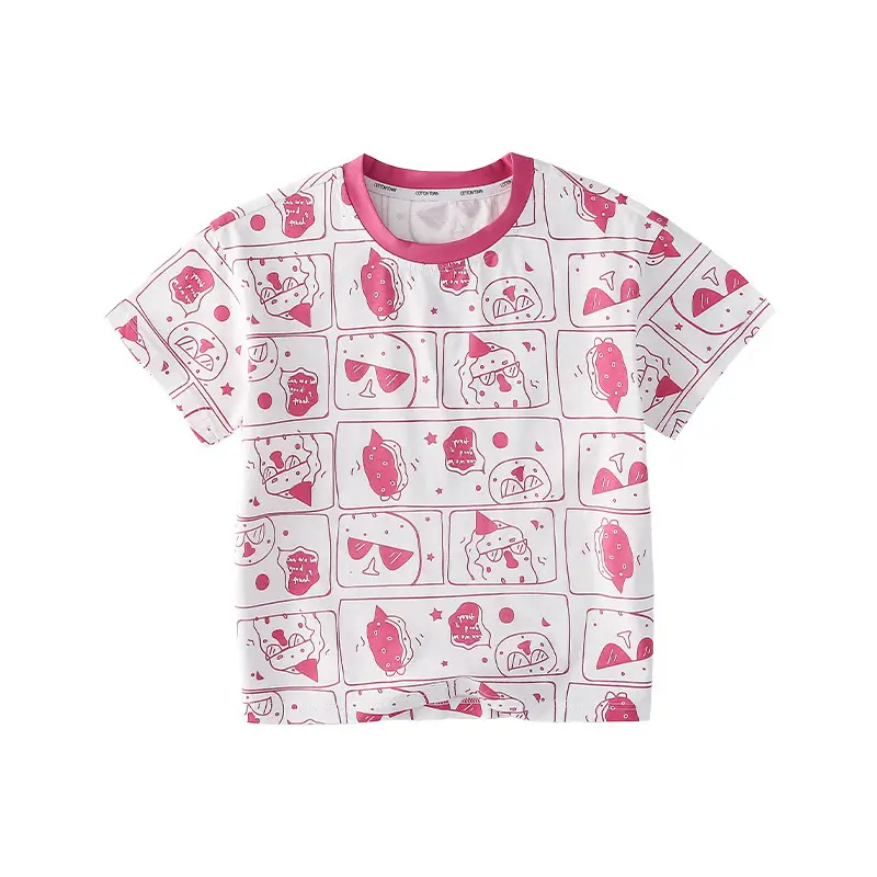 Kids Pure Cotton T-Shirt Short Sleeve Summer Wear - Image 3