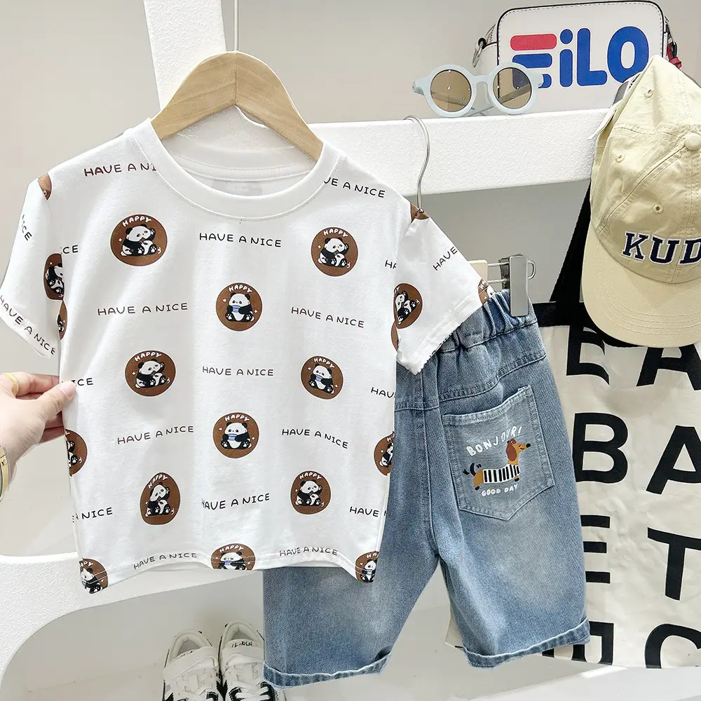 Cartoon Print Baby T-Shirt White 2025 Summer - Image 2
