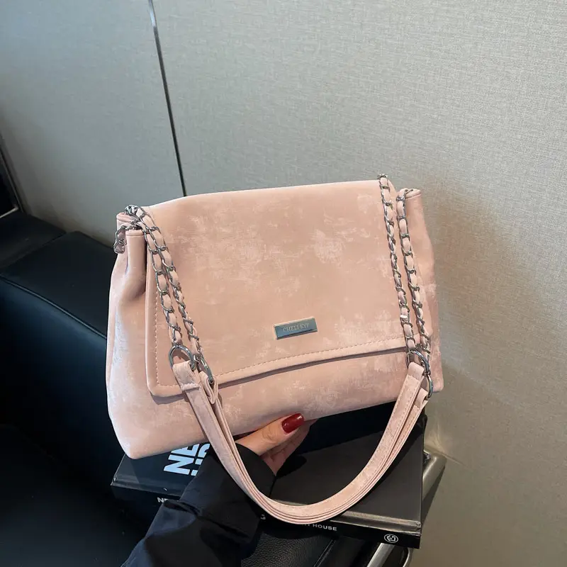 Brown Velvet Chain Shoulder Bag for Women 2025 - Image 2