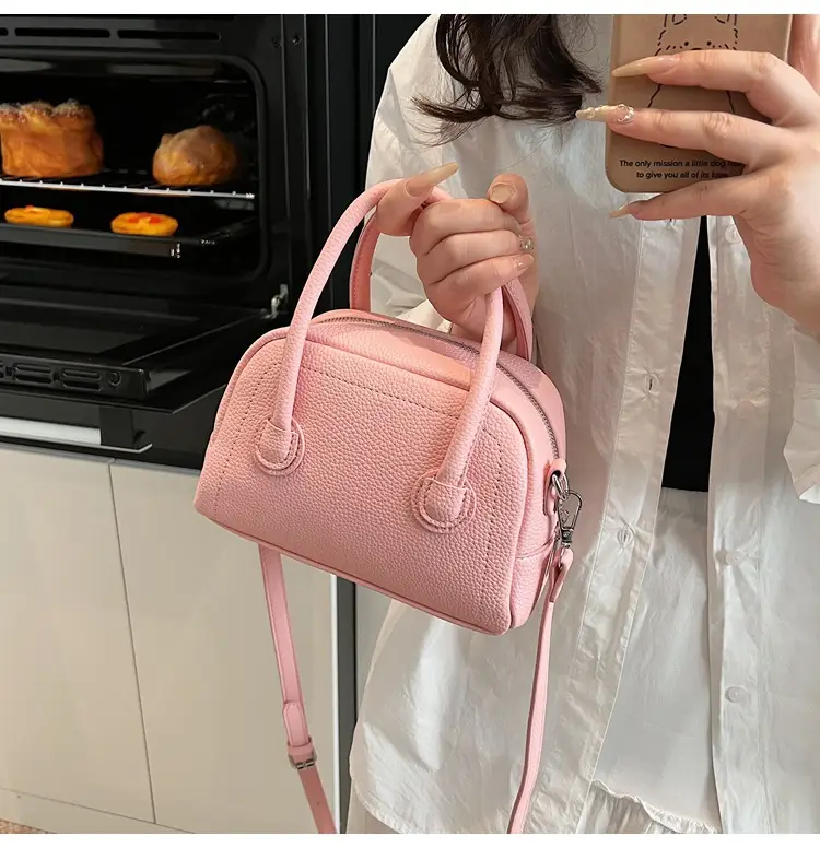 Pink Textured Shoulder Bag for Women 2025 — feature 17