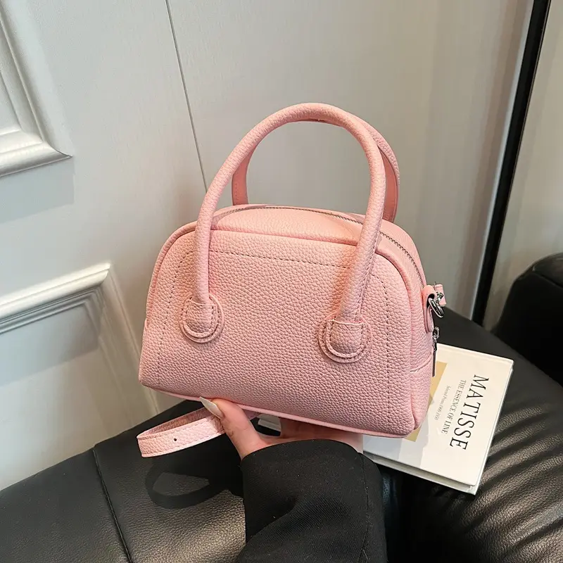 Pink Textured Shoulder Bag for Women 2025 - Image 5