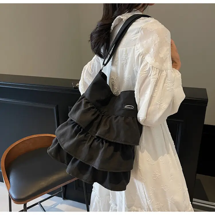Women's Pleated Shoulder Crossbody Bag Beige Spring Summer 2025 — feature 11