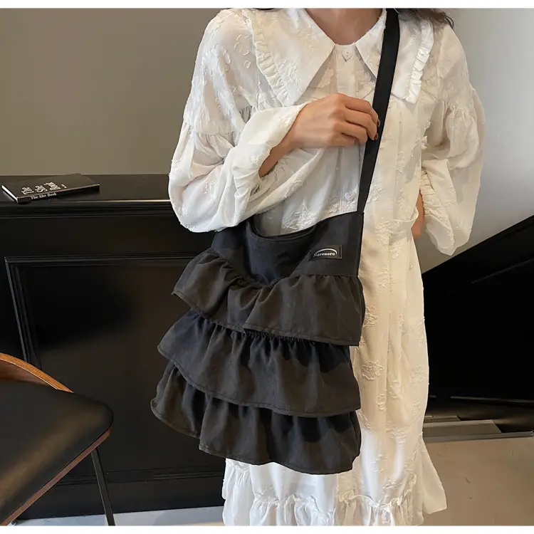 Women's Pleated Shoulder Crossbody Bag Beige Spring Summer 2025 — feature 13