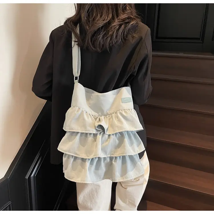 Women's Pleated Shoulder Crossbody Bag Beige Spring Summer 2025 — feature 14
