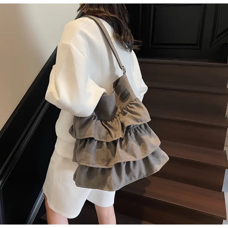 Women's Pleated Shoulder Crossbody Bag Beige Spring Summer 2025 — feature 20