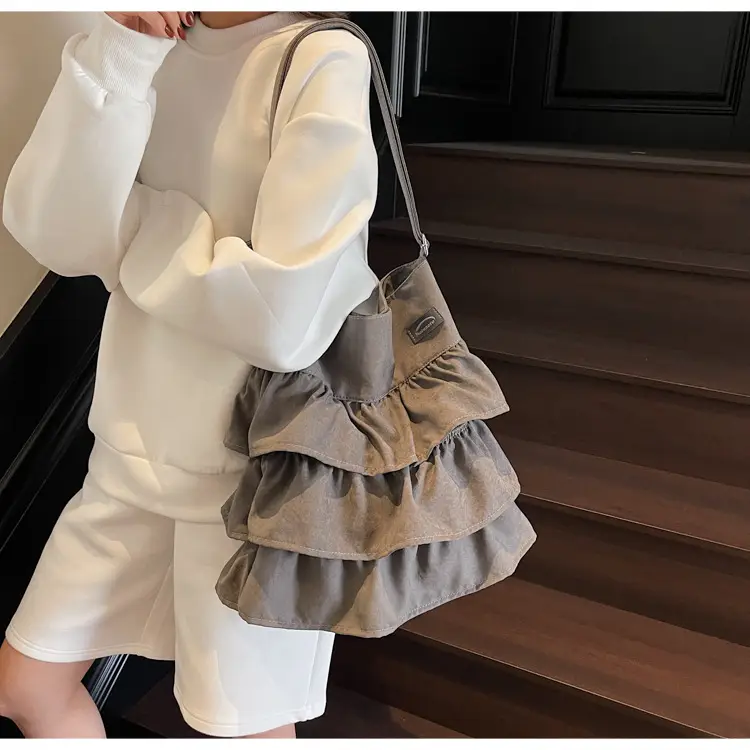 Women's Pleated Shoulder Crossbody Bag Beige Spring Summer 2025 — feature 21