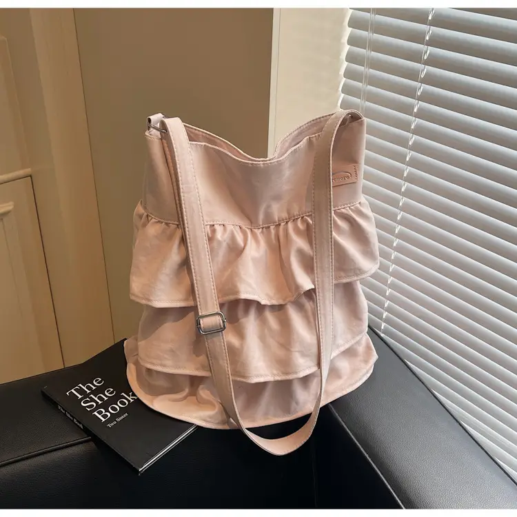 Women's Pleated Shoulder Crossbody Bag Beige Spring Summer 2025 — feature 24