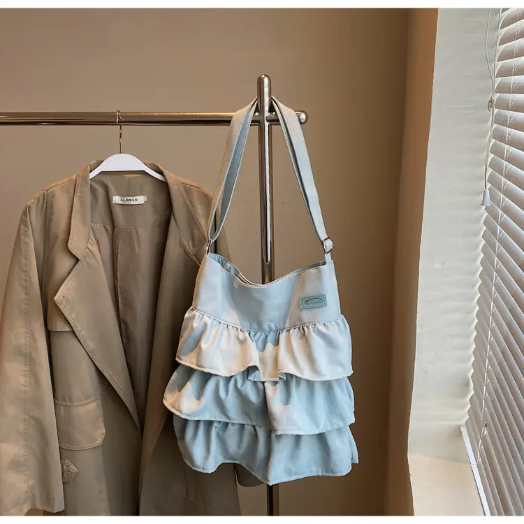 Women's Pleated Shoulder Crossbody Bag Beige Spring Summer 2025 — feature 28