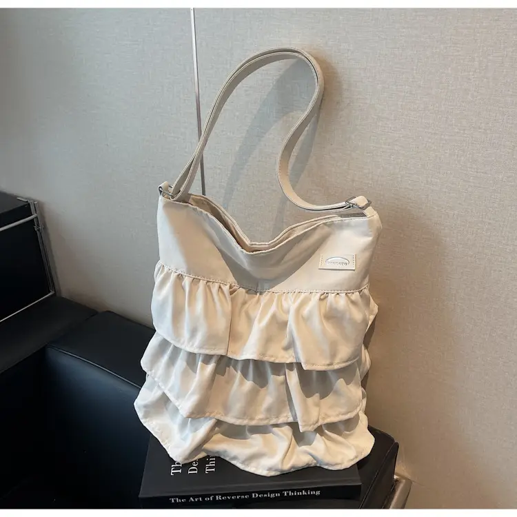 Women's Pleated Shoulder Crossbody Bag Beige Spring Summer 2025 — feature 29