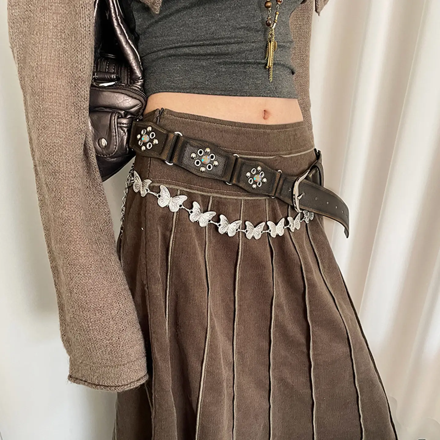 American Style Rivet Belt Women's Western Denim Style