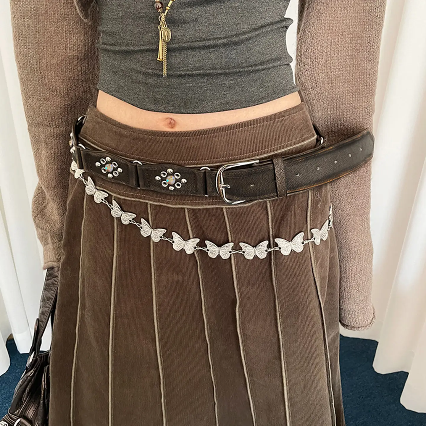 American Style Rivet Belt Women's Western Denim Style