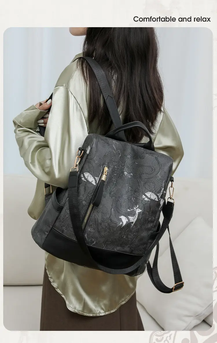 Printed Deer Backpack 2025 Fashion Large Capacity Waterproof — feature 24