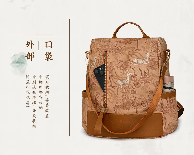 Printed Deer Backpack 2025 Fashion Large Capacity Waterproof — feature 9