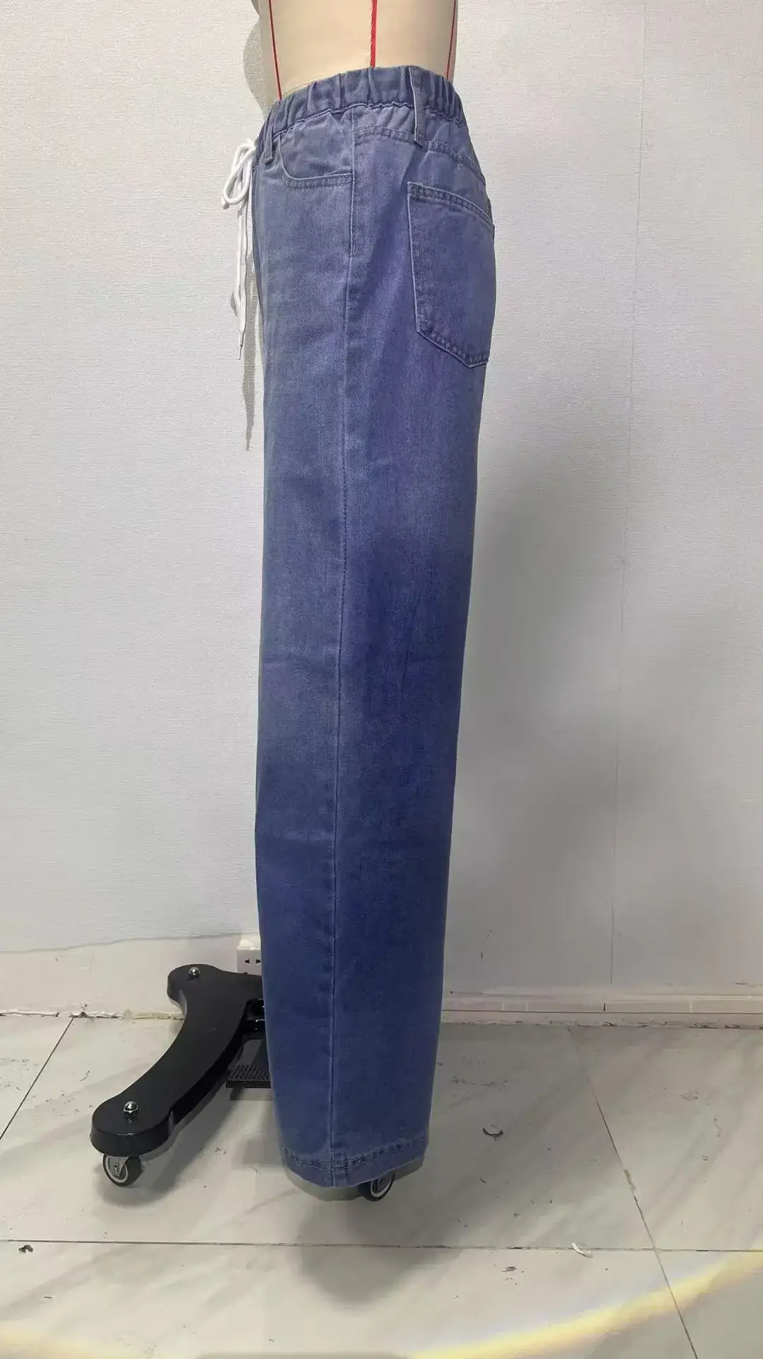 2025 Wide Leg Denim Pants for Women High Waist Drawstring — feature 5
