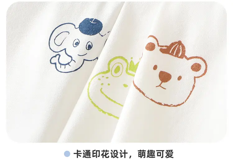 Kaka Panda Boys Baby T-Shirt White Blue Striped Sleeve — feature 19