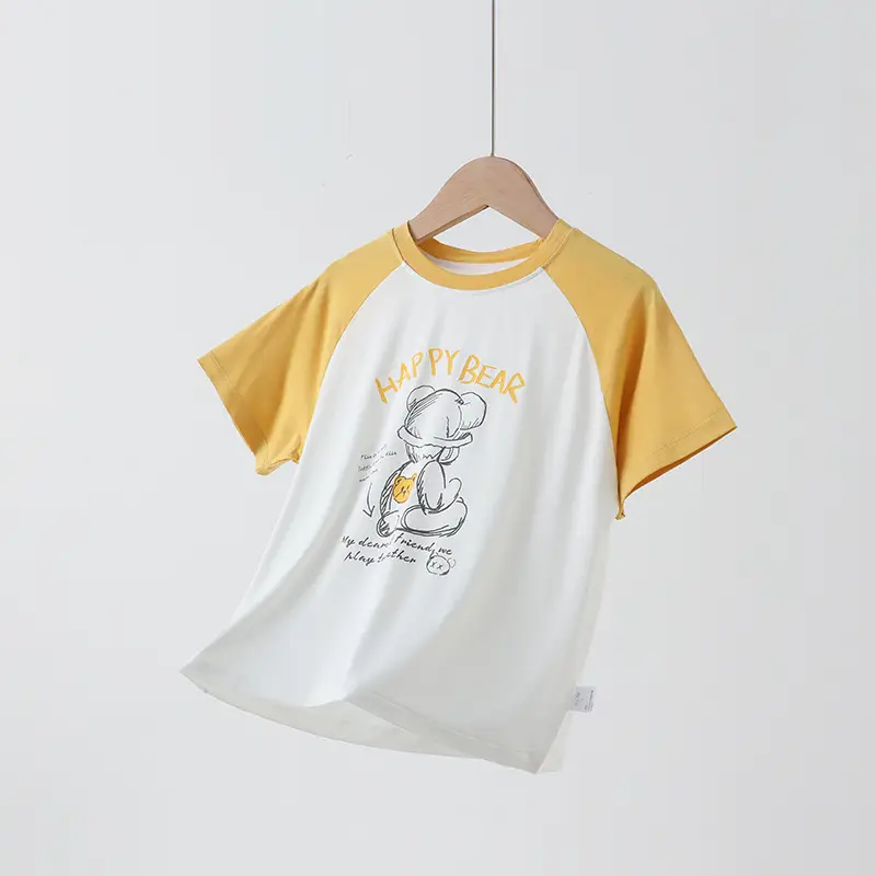 Children's Blue White Happy Bear T-Shirt - Image 12
