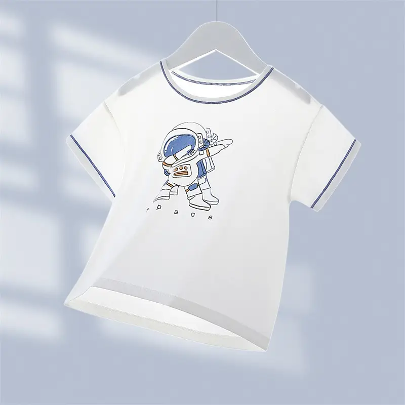 Children's Blue White Happy Bear T-Shirt - Image 17
