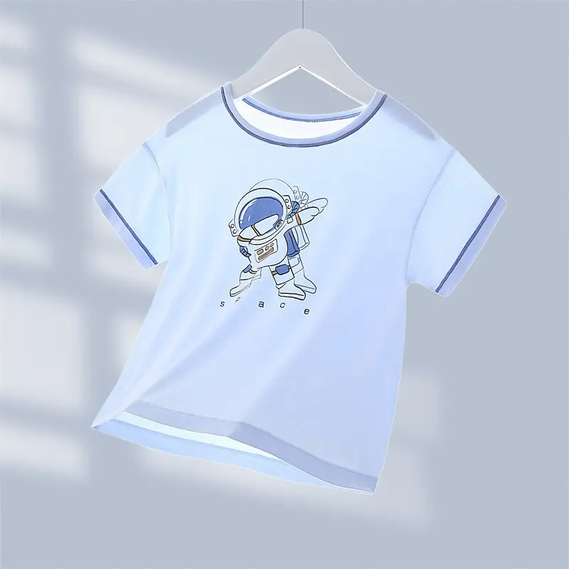 Children's Blue White Happy Bear T-Shirt - Image 18