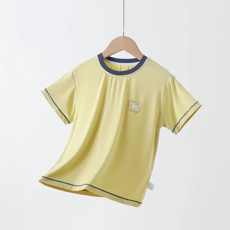 Children's Blue White Happy Bear T-Shirt - Image 3