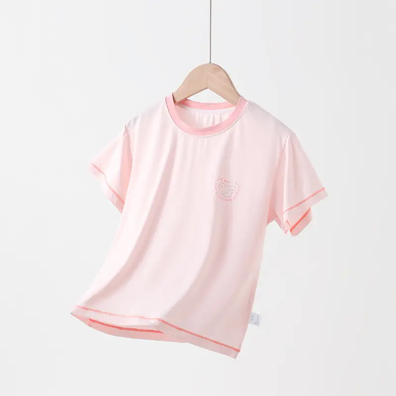 Children's Blue White Happy Bear T-Shirt - Image 4