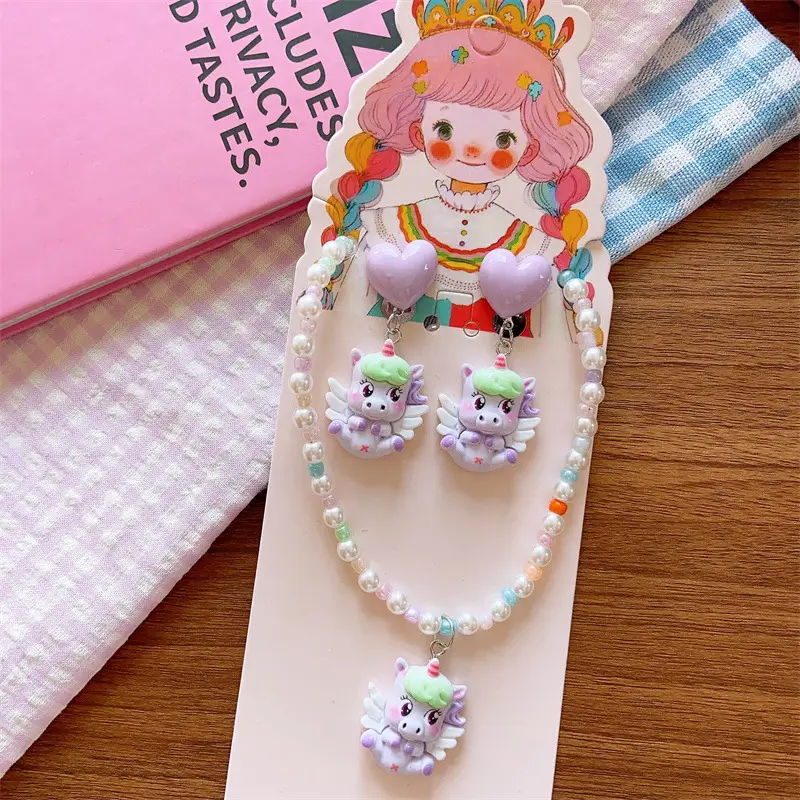 Cute Unicorn Necklace Set for Girls Summer - Image 3