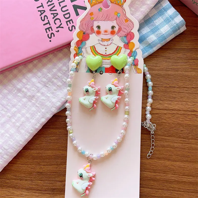 Cute Unicorn Necklace Set for Girls Summer - Image 4