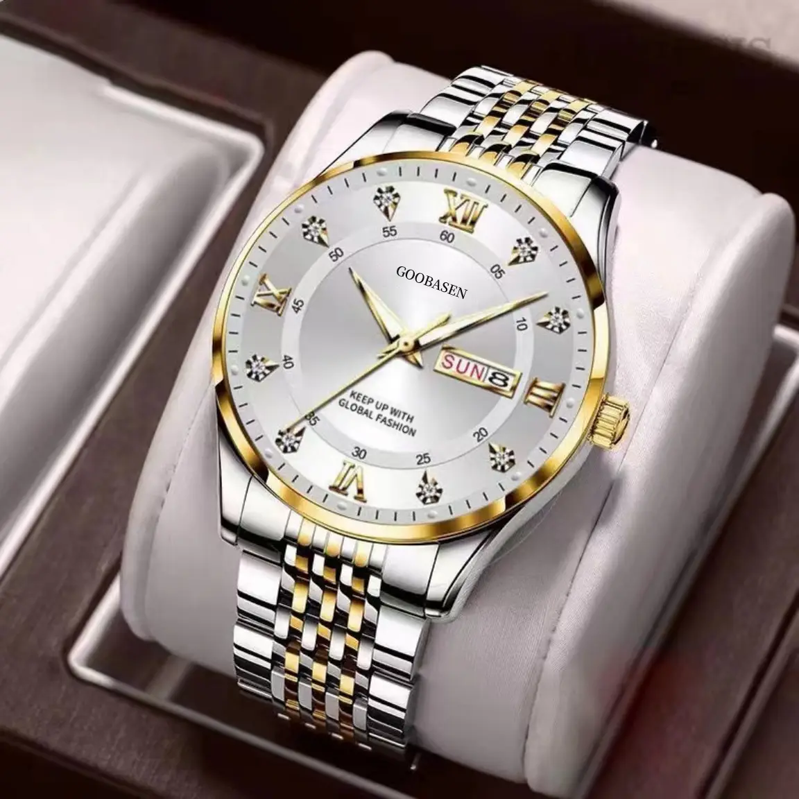 Gobson Men's 30m Water Proof Diamond Watch with Live Display