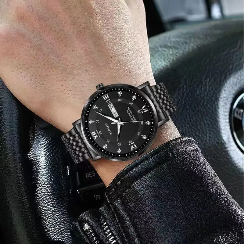 Gobson Men's 30m Water Proof Diamond Watch with Live Display