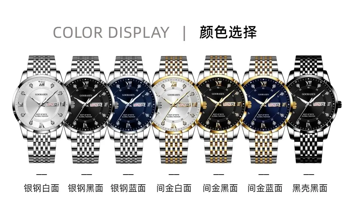 Gobson Men's 30m Water Proof Diamond Watch with Live Display — feature 19