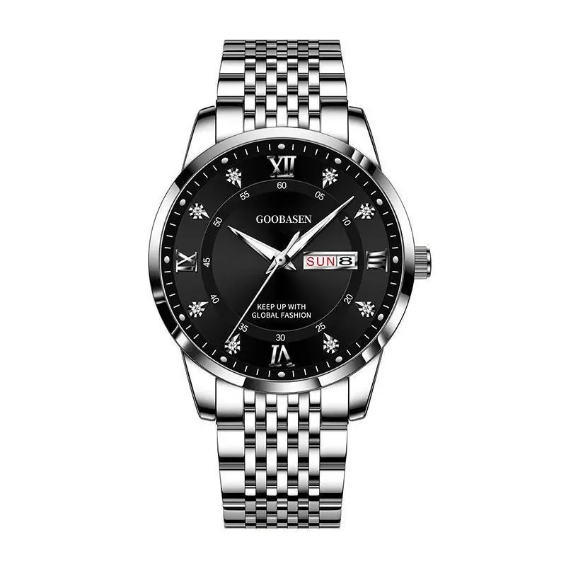 Gobson Men's 30m Water Proof Diamond Watch with Live Display