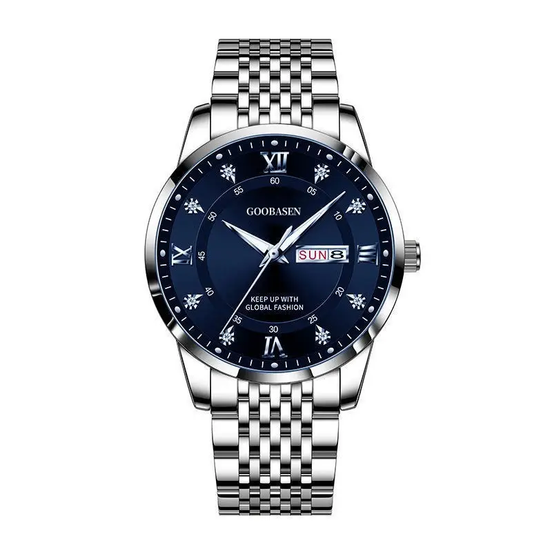 Gobson Men's 30m Water Proof Diamond Watch with Live Display