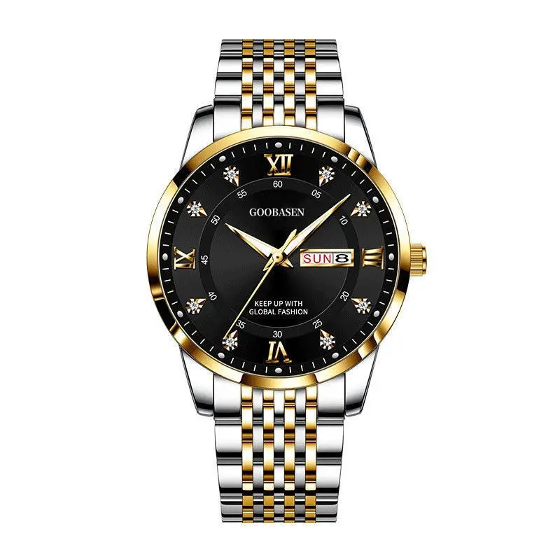 Gobson Men's 30m Water Proof Diamond Watch with Live Display