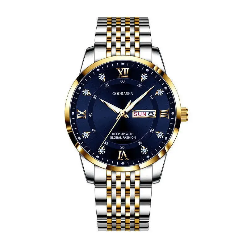 Gobson Men's 30m Water Proof Diamond Watch with Live Display
