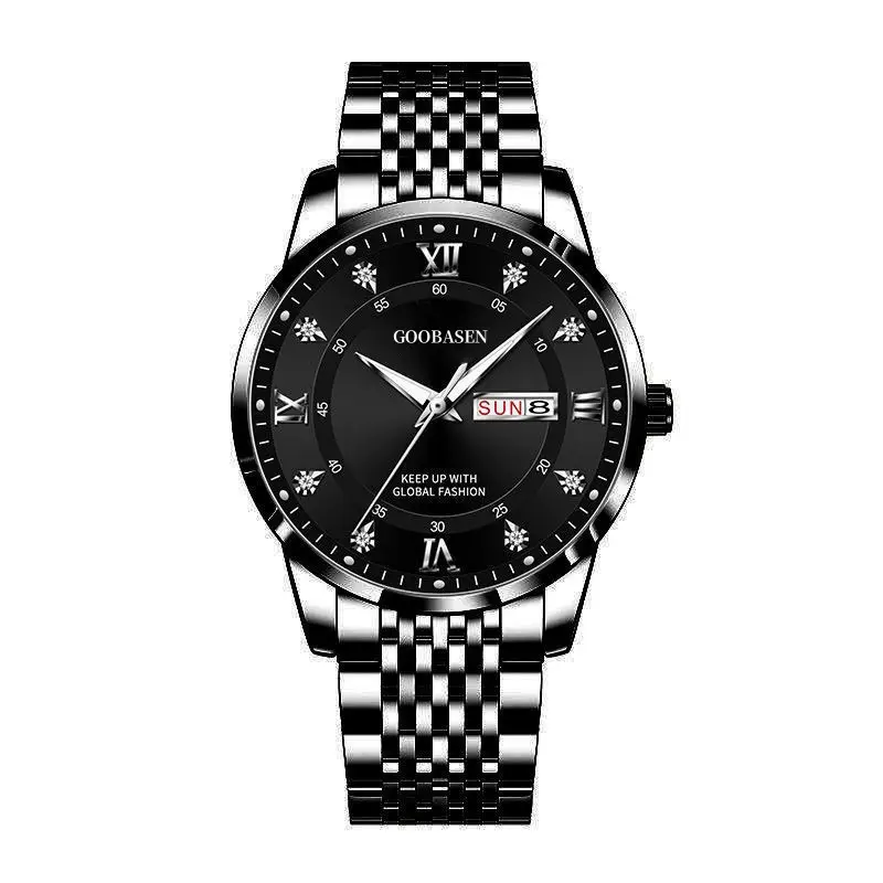 Gobson Men's 30m Water Proof Diamond Watch with Live Display