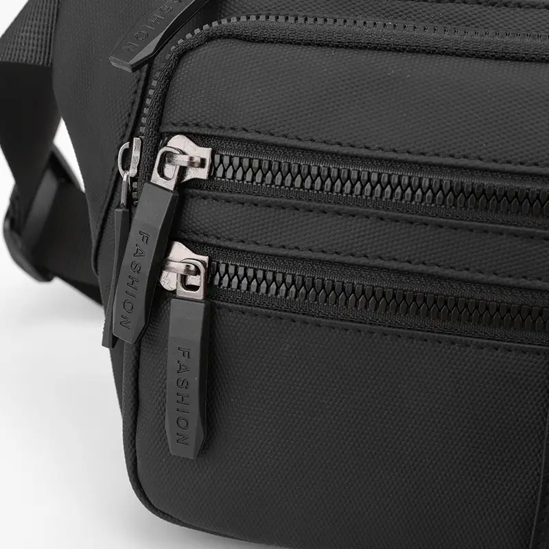 Men's Black Crossbody Waist Bag Large Capacity Oxford Cloth - Image 7