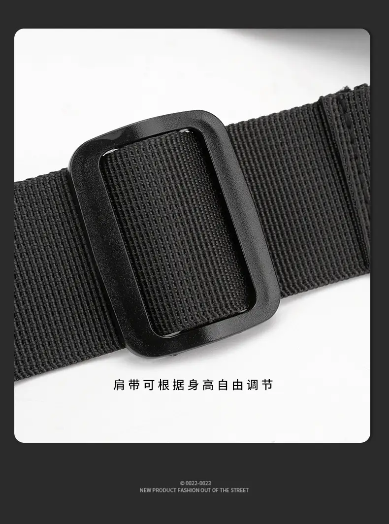 Men's Black Crossbody Waist Bag Large Capacity Oxford Cloth — feature 18