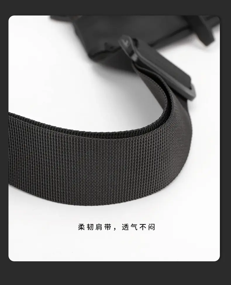 Men's Black Crossbody Waist Bag Large Capacity Oxford Cloth — feature 19